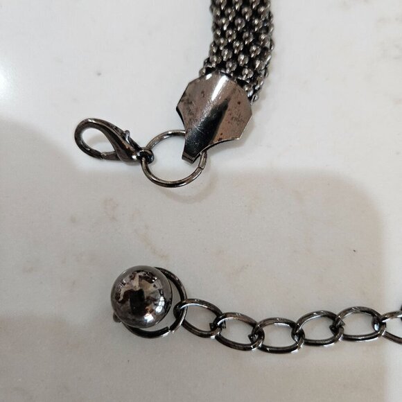 Luxury Dressy OS Black & Silver Crystal Rhinestone Beaded Chain Rope Belt - Picture 7 of 11